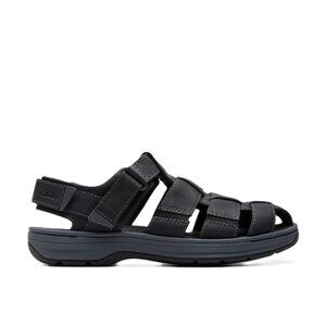 Clarks Men's Salt Way Cove Black Leather Sandals